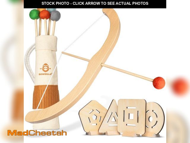 Lot 74-13958691 - BOWRILLAÃÂ® Kids Bow and Arrow Set | Wooden Archery Toy for Boys &amp; Girls Aged 3-7, Bow and Arro...