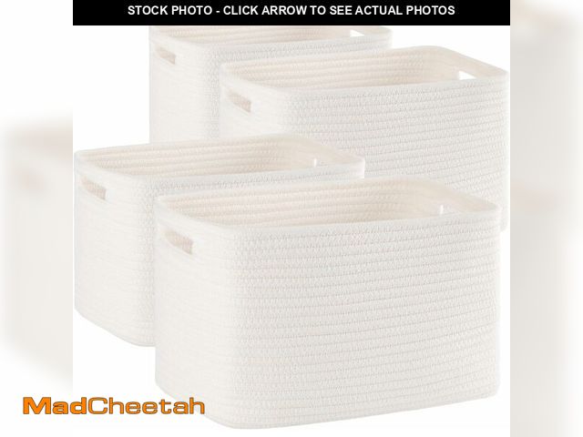 Lot 74-13710528 - SIXDOVE 4 Pack Storage Baskets for Organizing Toys, Towels, and Clothes, Woven Basket for Shelves, S...