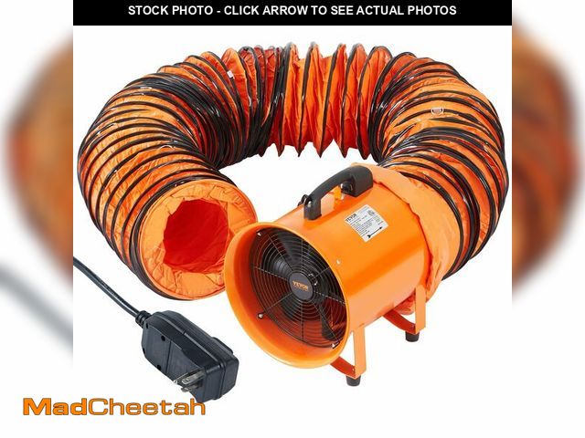 Lot 74-13122293 - VEVOR Air Mover Blower Fan 16 Inch, 2-Speed 5175CFM with 16.4ft Flexible Duct, Industrial Portable V...