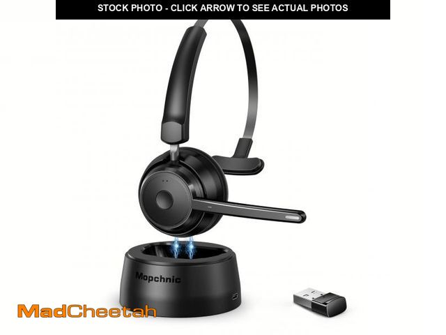 Lot 74-12310426 - Mopchnic Bluetooth Headset, Wireless Headphone with AI Noise-Canceling Microphone for Computer, On E...