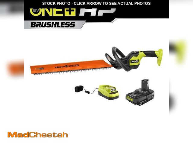 Lot 74-13136924 - RYOBI ONE+ HP 18V Brushless 24 in. Cordless Battery Hedge Trimmer with 2.0 Ah Battery and Charger - ...