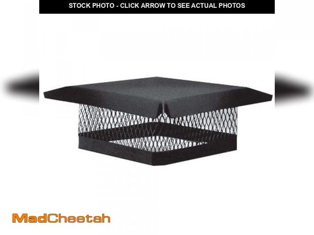 Lot 74-12410324 - Master Flow 13 in. x 13 in. Galvanized Steel Fixed Chimney Cap in Black - USED