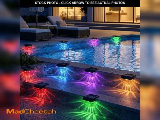 Lot 74-14211237 - Melunar 16 Pack Solar Deck Lights Outdoor, Solar Step Lights Waterproof for Outside, Yard, Patio, Ga...