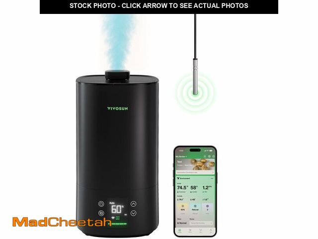 Lot 74-12718605 - VIVOSUN AeroStream H05 Intelligent Wi-Fi Humidifier, 1.32 Gal / 5 L Humidifier with Temp &amp; Humid...