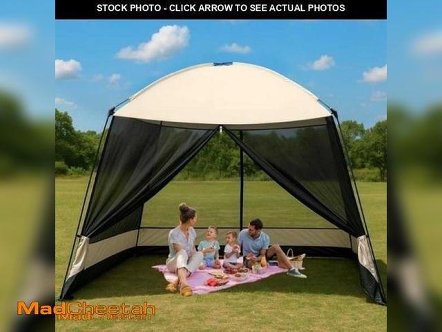 Lot 74-12056565 - Screen House Room  GVDV 11x11 Ft Mesh Net Screen Tent Canopy  Easy Setup &amp; Waterproof &amp; Suns...