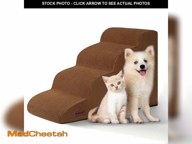 Lot 74-13778134 - 4 Tiers Dog Ramp and Stairs for Beds Or Couches - Non-Slip Sturdy Pet Steps - for Small Dogs to get ...