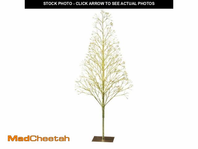 Lot 74-12858574 - 4' Pre-Lit Starburst Gold Artificial Christmas Tree with 500 Warm White Twinkling LED Lights, by Hol...