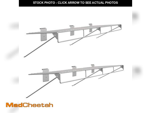 Lot 74-12797863 - CROWNWALL 48 in. L x 12 in. W Slatwall Wire Shelf with Rail (2-Pack) - UNUSED