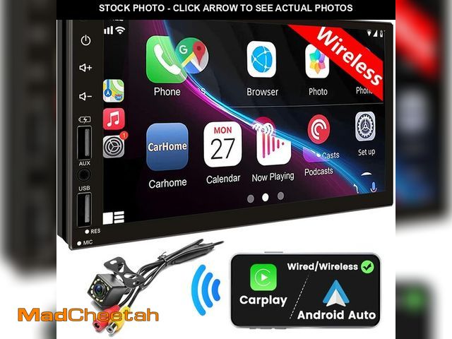 Lot 74-14208005 - Double Din Car Stereo with Wireless Apple CarPlay &amp; Android Auto, 7inch Touchscreen Car Audio Re...