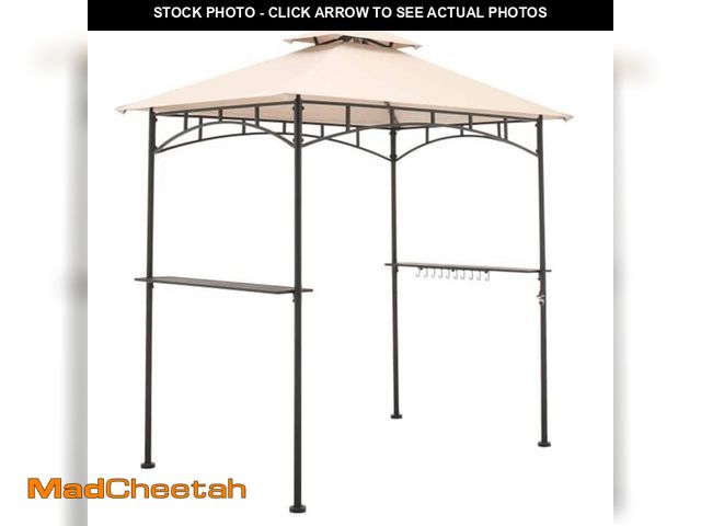 Lot 74-14254917 - Garden Winds Replacement Canopy in Beige for Heathermoore 8 ft. x 5 ft. Grill Gazebo - UNUSED
