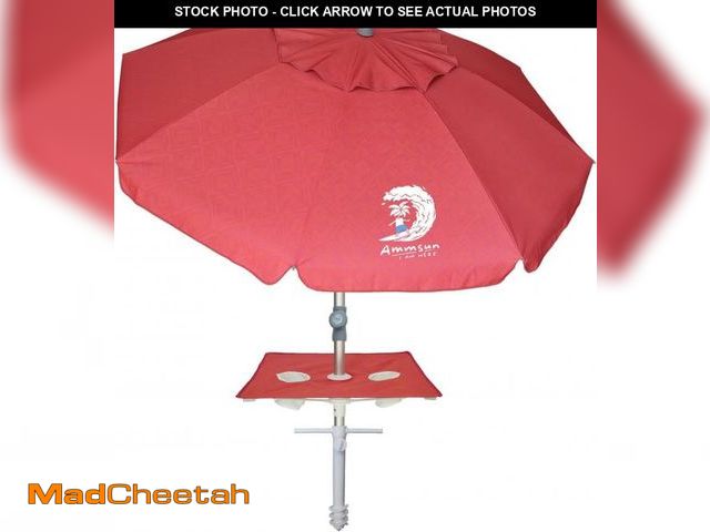Lot 74-12397702 - AMMSUN 7ft Heavy Duty High Wind Beach Umbrella with sand anchor, Built-in Table Vent Tilt Pole, UPF ...