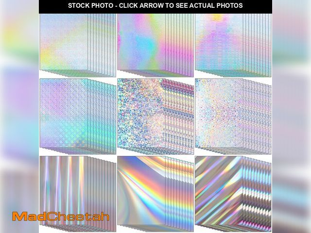 Lot 74-13544944 - Kosiz 100 Sheets Metallic Holographic Card Stock Shiny Glitter Cardstock Iridescent Mirror Paper 8.5...