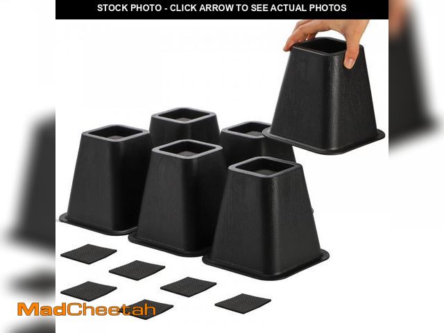 Lot 74-12118053 - Mezchi 6 Pack Bed Furniture Risers, 6 inch Heavy Duty Couch Lift Risers for Sofa, Chair, Cabinet, De...