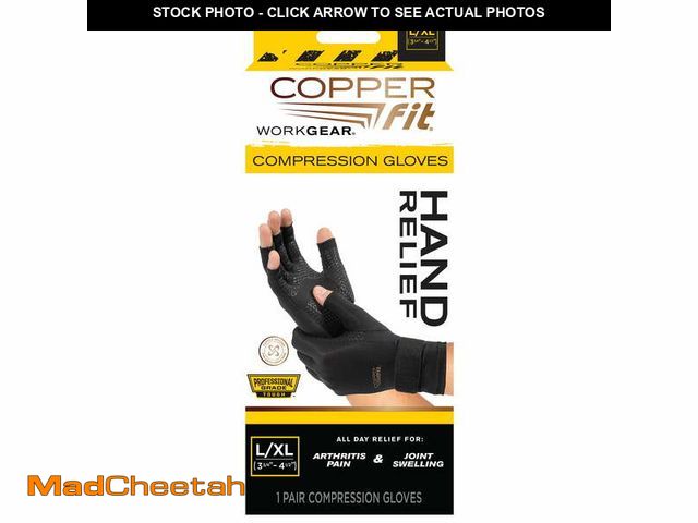 Lot 74-12887304 - Copper Fit Work Gear Compression Gloves - Size L/XL - UNUSED