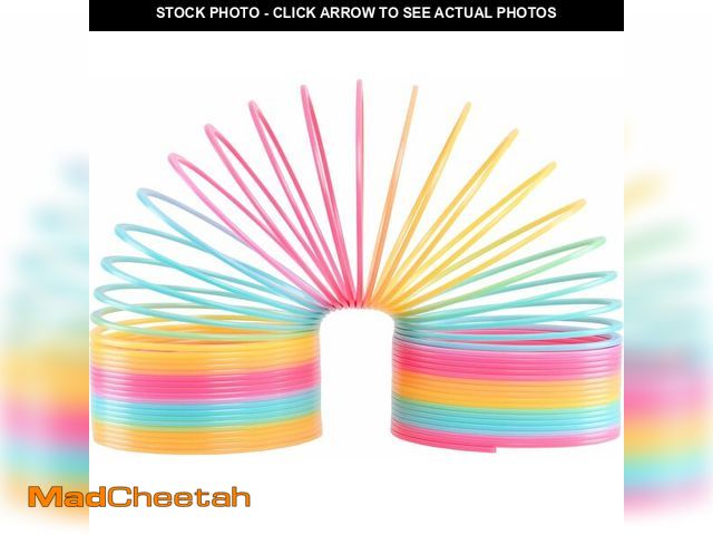 Lot 74-10824464 - Just Play Extreme Rainbow SlinkyÃ, Large Plastic Fidget Toy, 9-inch Tall, 7-inch Wide, Retro Spring...
