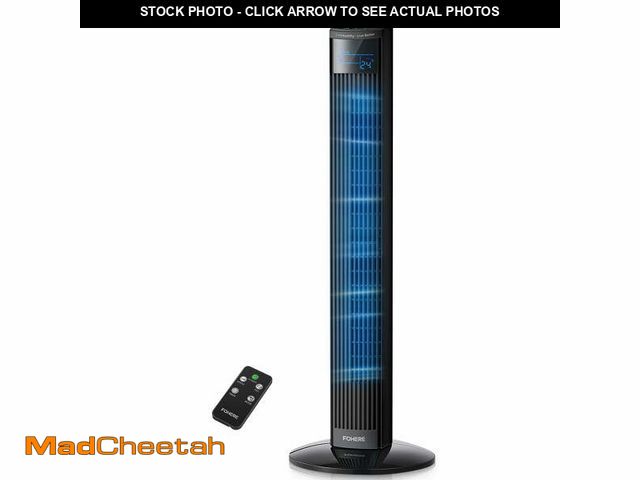 Lot 74-12780874 - FOHERE Tower Fan, 36" Oscillating Tower Cooling Fan with Remote Control, 12-Hour Timer and Sleep Mod...