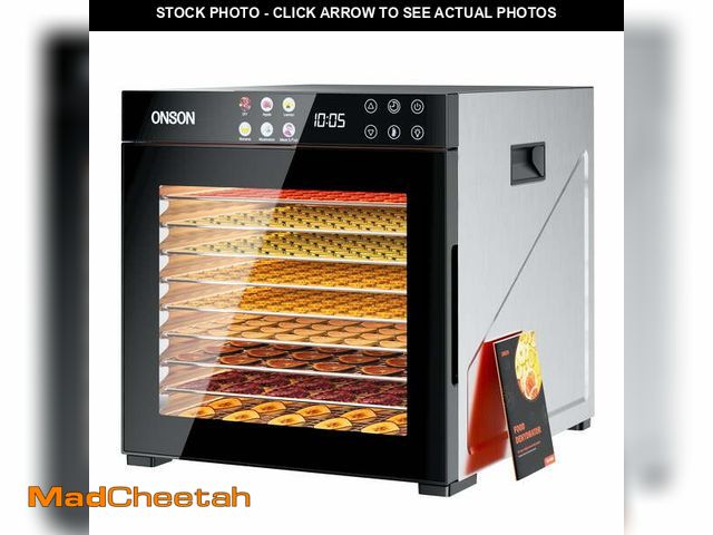 Lot 74-12889154 - ONSON Food Dehydrator Machine; 10 Stainless Steel Trays; 1000W Power; 167Â°F Dehydrated Dryer for Je...