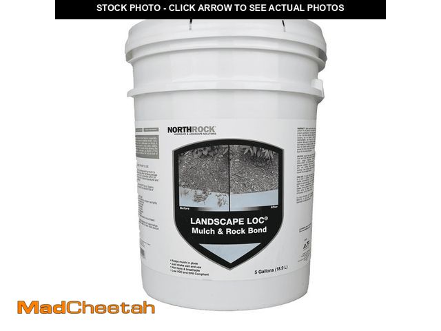 Lot 74-12814162 - Landscape Loc Mulch &amp; Rock Bond - Binds Mulch, Rock, Bark, &amp; Pea Gravel, Dries Clear (5 Gall...