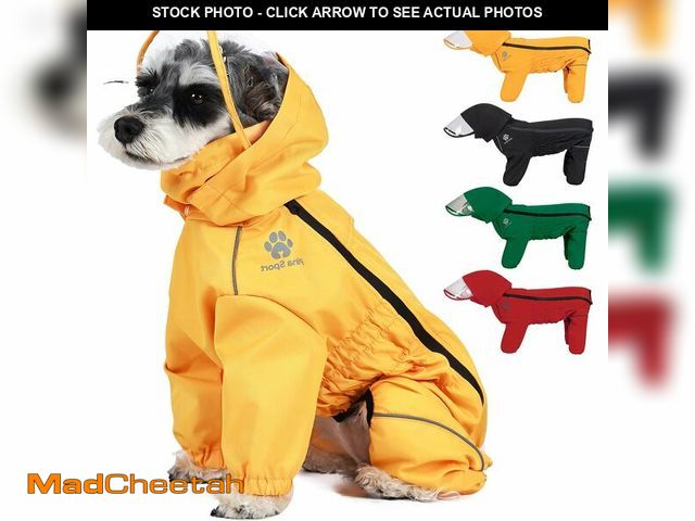 Lot 74-14384066 - PINA Dog Raincoat with Hood, Lightweight Dog Jacket, Poncho with Reflective Strap and Pocket, Full W...