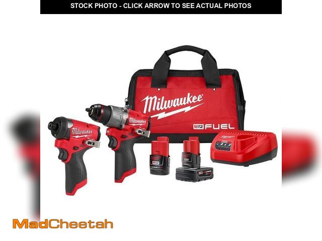 Lot 74-13133653 - Milwaukee M12 FUEL 12-Volt Lithium-Ion Brushless Cordless Hammer Drill and Impact Driver Combo Kit w...