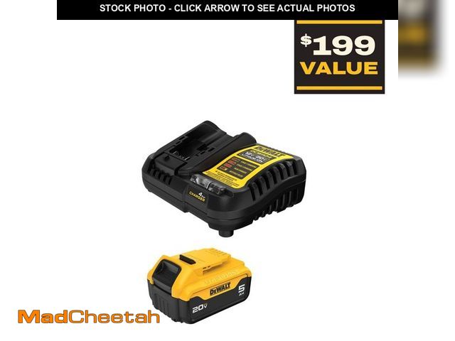 Lot 74-12545668 - DEWALT 20V MAX Lithium-Ion 5.0 Ah Battery and Charger - UNUSED