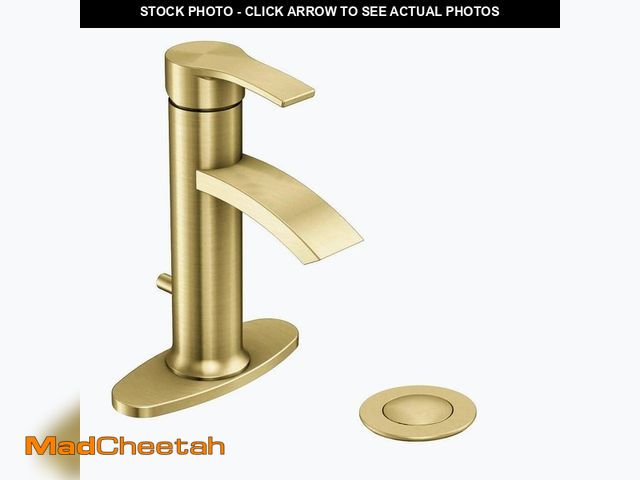 Lot 74-14589104 - Glacier Bay Garrick Single Hole Single Handle Bathroom Faucet in Matte Gold 5011P - UNUSED