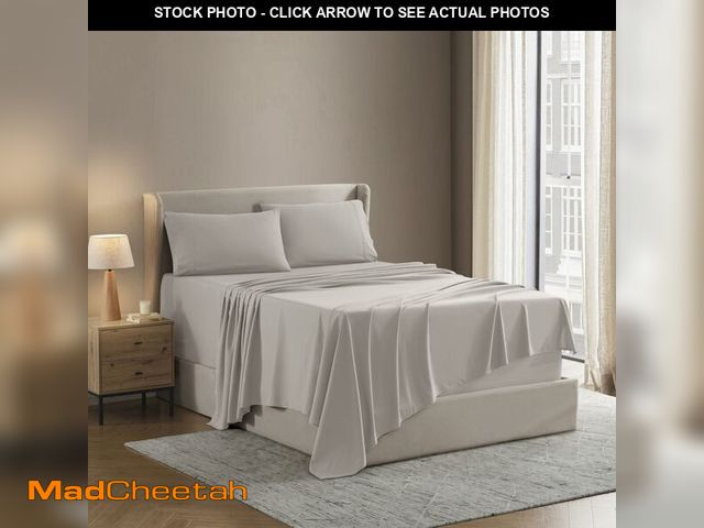 Lot 74-14062712 - Nestl Split King Bed Sheet Set - Linen - Instantly Soft Microfiber, No Break-in Wash - 4-Piece Deep ...