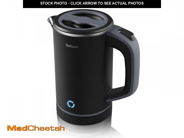 Lot 74-12312659 - Sekaer Small Electric Tea Kettle Stainless Steel 0.8L Portable Travel Hot Water Boiler, Mini Electri...