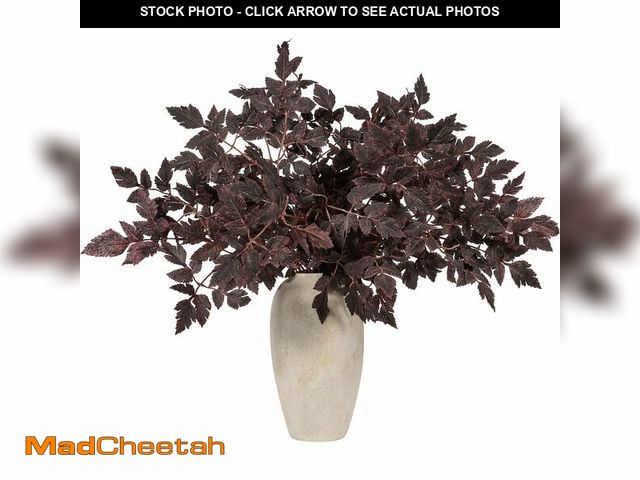 Lot 74-12979396 - VICAMB 6 Pack 23.6in Artificial Cimicifuga Plant Leaf Spray,Faux Plum Purple Cimicifuga Leaf Bundles...