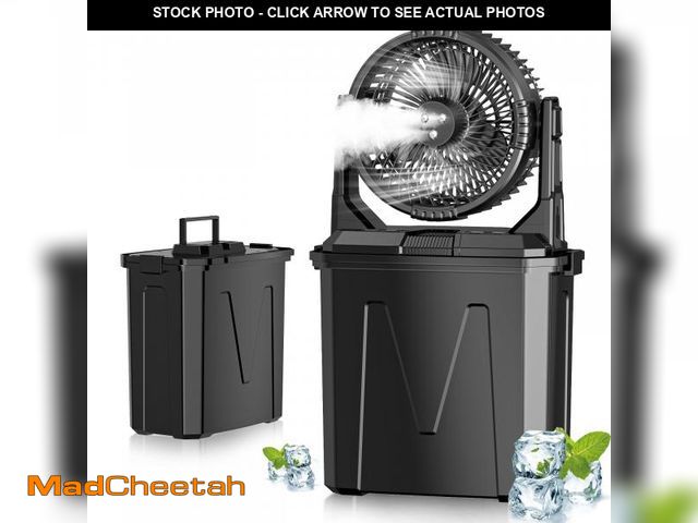 Lot 74-12115106 - GHORA Portable Misting Fan with 9L Water Tank &amp; 20000mAh Battery, Remote Control, 4 Speed Levels...