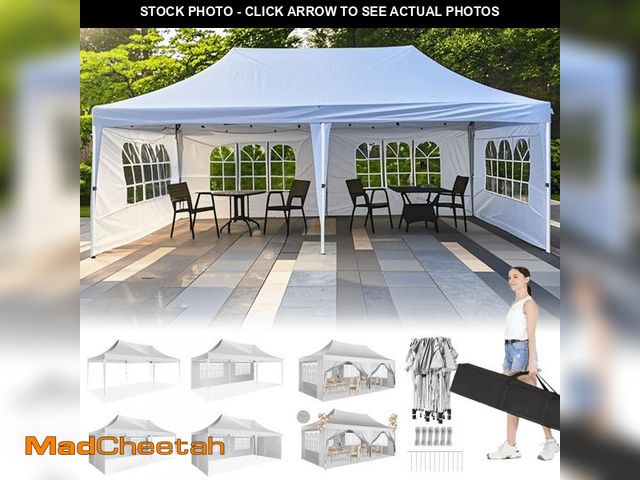 Lot 74-12480802 - (MISSING ACCESSORIES) COBIZI 10x20 EZ Pop Up Canopy Tent for Party Outdoor Canopy with 6 Sidewalls G...