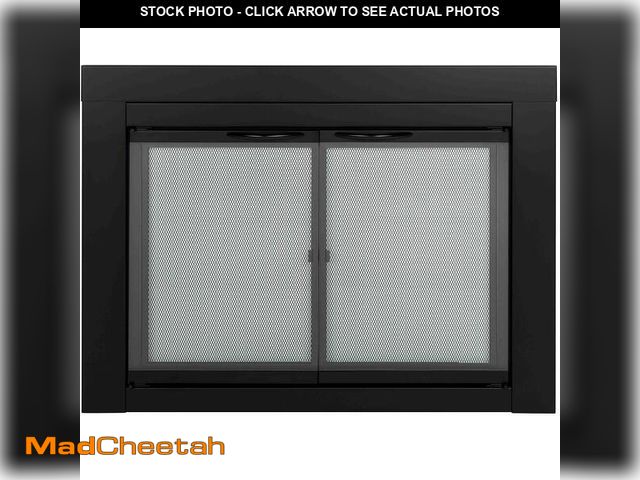 Lot 74-13579154 - Pleasant Hearth AN-1012 Fireplace Screen, Large, Black - UNUSED