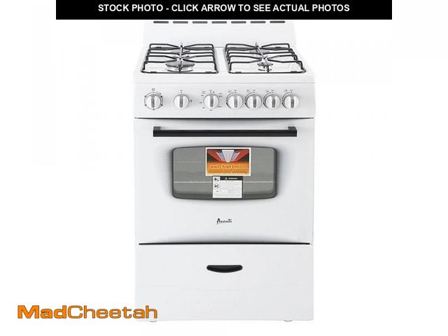 Lot 74-12530002 - Avanti GR2414CW 24" Gas Range Sealed Burners In White - UNUSED