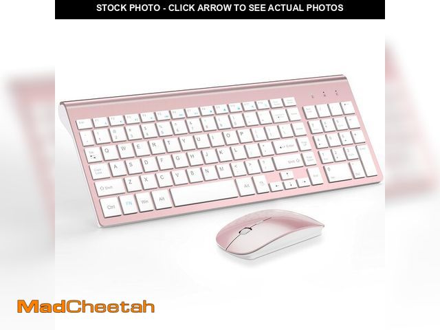 Lot 74-12609131 - Wireless Keyboard and Mouse Ultra Slim Combo, TopMate 2.4G Silent Compact USB 2400DPI Mouse and Scis...