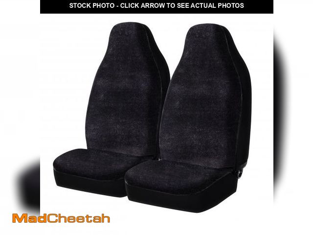 Lot 74-12537434 - Auto Drive 2 Piece Car Seat Covers High Back Soft Faux Fur Polyester Black, Universal Fit, 2002SC101...