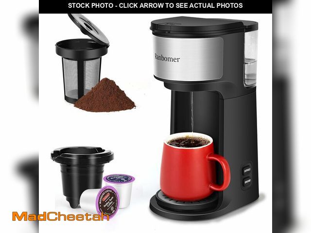 Lot 74-12705109 - Ranbomer K Cup Coffee Maker, Single Serve coffee machine or Ground Coffee Machine 2 in 1, 6 to 14 Oz...