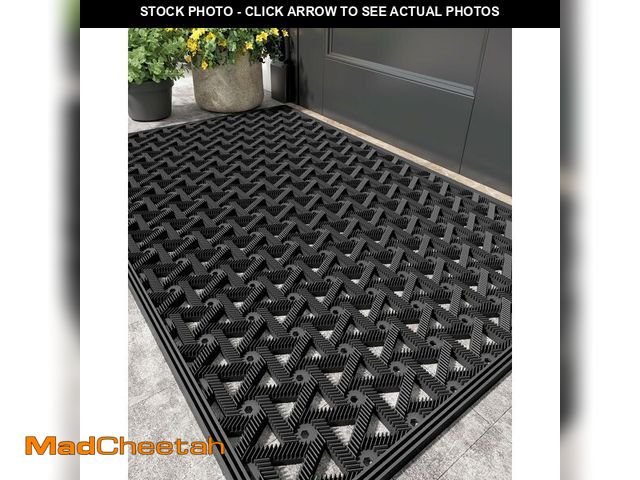 Lot 74-13583054 - Color&amp;Geometry Door Mat Outside Entrance with Drainage, Rubber Heavy Duty Dirt Trapper Waterproo...