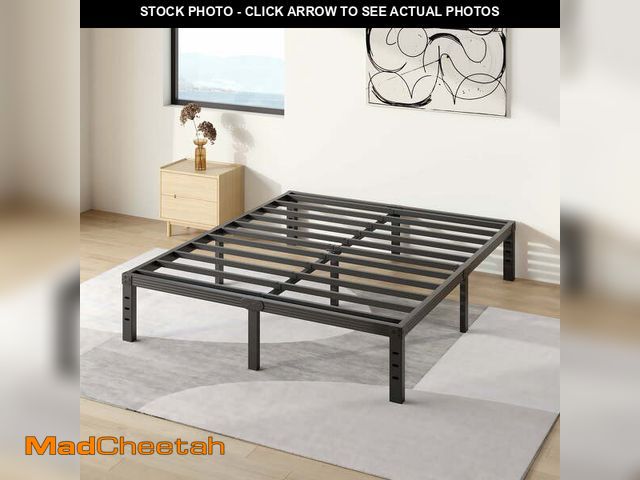 Lot 74-12887533 - COMASACH 14 inch Queen Bed Frame, Easy Assembly, No Box Spring Needed, Heavy Duty Metal Platform Que...