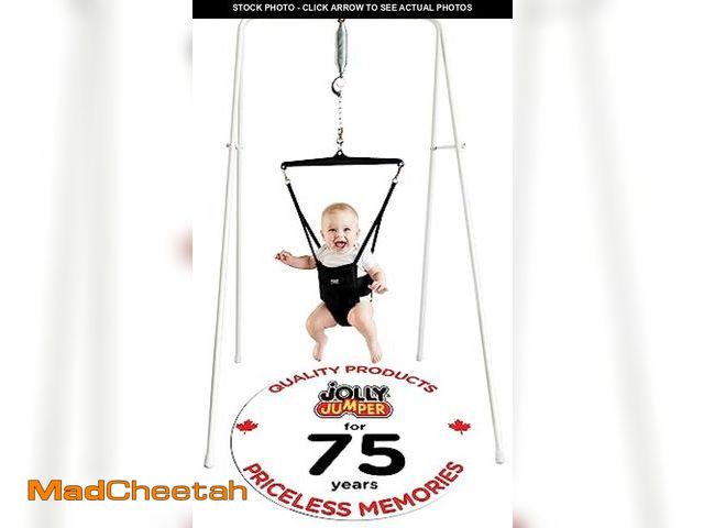 Lot 74-12510287 - Jolly Jumper Classic (Black) with Stand - Original Baby Jumper, Indoor and Outdoor Exercise Saddle S...