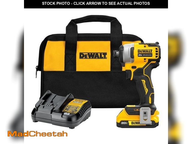 Lot 74-12745666 - DEWALT Atomic 20V Max Lithium-Ion Brushless Cordless Compact 1/4 in. Impact Driver Kit with 2.0Ah Ba...