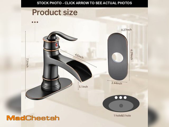 Lot 74-13543122 - FRANSITON Waterfall Faucet Bathroom Faucet Single Handle One Hole Oil Rubbed Bronze Finish Large Spo...