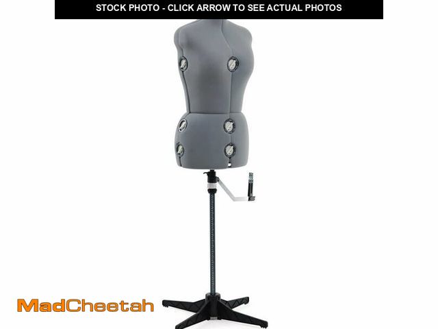 Lot 74-13107494 - SINGER Female Adjustable Gray Dress Form Fits Sizes 10-18 Pinnable Mannequin Body Torso with 360 Deg...