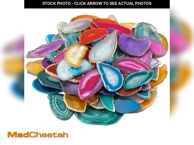 Lot 74-12118366 - mookaitedecor Polished Agate Light Table Slices,Geode Agate Slab Cards Pack of 12 - USED