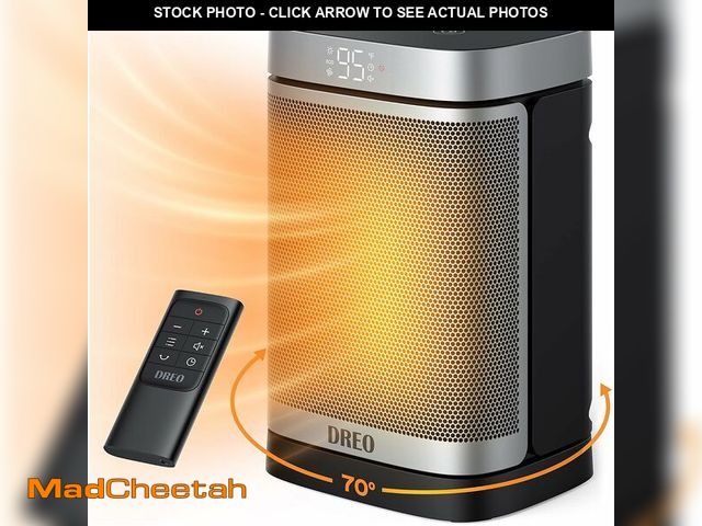 Lot 74-14255381 - DREO Space Heater, 1500W Portable Electric Heaters for Indoor Use, PTC Ceramic Heater for Office wit...