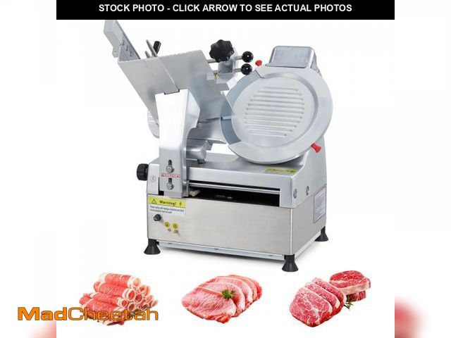 Lot 74-12482749 - Commercial Meat Slicer with 12" Carbon Steel Blade, 550W Automatic Meat Slicer, Adjustable Thickness...