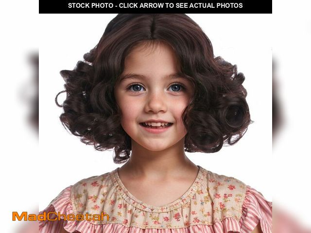 Lot 74-13573222 - PATTNIUM Kids Brown Wig Girls Short Curly Brown Wig Child Dark Brown Synthetic Wigs - USED