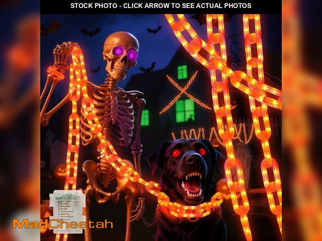 Lot 74-12712586 - Halloween Chain Lights Decorations Battery Operated Led Lights - 9.8 Ft 160 Led Orange Halloween Lig...