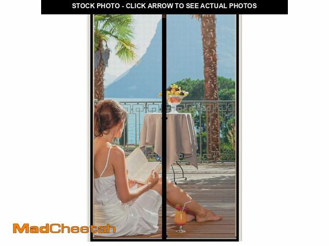 Lot 74-12883501 - WochiTV Gray Magnetic Screen Door Fits Door Size 36" x 80", Screen Size 38" x 82", Mesh Net Curtain ...