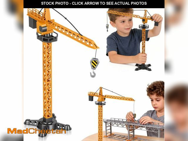 Lot 74-13544549 - jojofuny Diecast Tower Crane Model for Interactive Construction Vehicle with Authentic Features Educ...