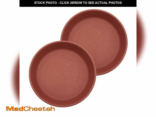Lot 74-14053547 - The HC Companies 14 Inch Classic Round Plant Saucer, Lightweight UV-Resistant Plastic Outdoor &amp; ...